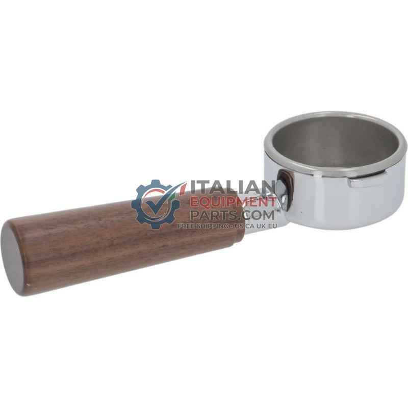 La Pavoni Pre Millennium Wooden Handle Bottomless Portafilter - ItalianEquipmentParts.com